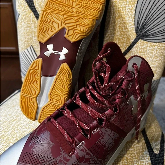 Under Armour Curry 2 Retro Basketball Shoes (Domaine Red Silver Gum) Men 11.5 - Picture 14 of 16